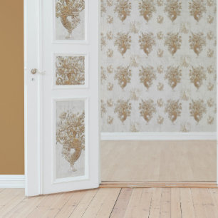 Papier Mousseline Bouquet de fleurs Vintage Gold Script Découpage