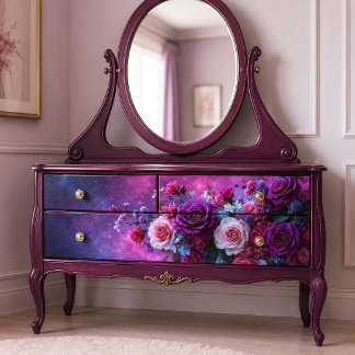 Papier Mousseline Bouquet de galaxie de rose violette Decoupage