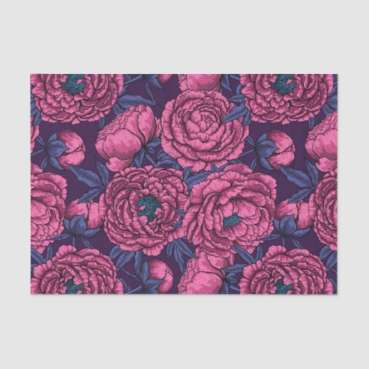 Papier Mousseline Bouquet de galets roses (Recto)