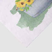 Papier Mousseline Bouquet de lavabo jaune tournesol (Détail)