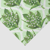 Papier Mousseline Bouquet de lys de la vallée fleurs sur vert (Détail)