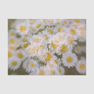 Papier Mousseline Bouquet de marguerites impression blanche découpag