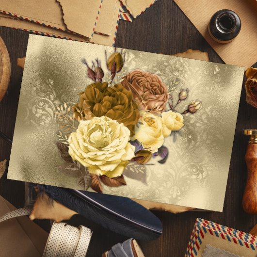 Papier Mousseline Bouquet de rose vintage