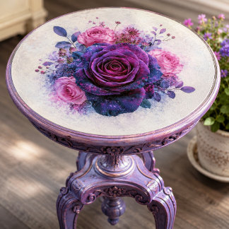 Papier Mousseline Bouquet de Rose Violette Cosmique Decoupage