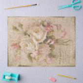 Papier Mousseline Bouquet de Roses Roses blanches sur la page Découp (Artisanat)