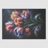 Papier Mousseline Bouquet de tulipes colorées Découpage (Recto)