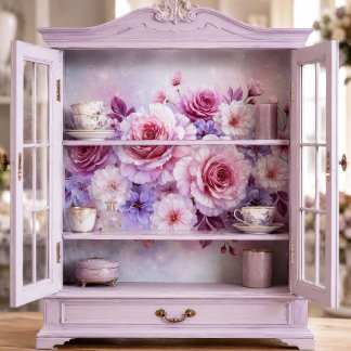 Papier Mousseline Bouquet decoupage rose fawn rose tendre
