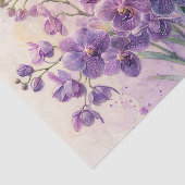 Papier Mousseline Bouquet d'orchidées violettes Aquarelle (Détail)