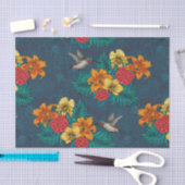 Papier Mousseline Bouquet et colibris tropicaux (Artisanat)