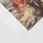 Papier Mousseline Bouquet floral Boho Western Boots pour découpage (Détail)