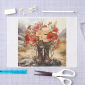 Papier Mousseline Bouquet floral Boho Western Boots pour découpage (Artisanat)