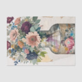 Papier Mousseline Bouquet floral Collage Découpage papier tissu (Recto)