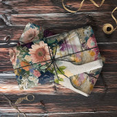 Papier Mousseline Bouquet floral Collage Découpage papier tissu