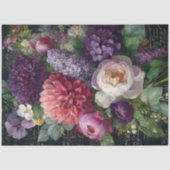 Papier Mousseline Bouquet floral romantique foncé (Recto)