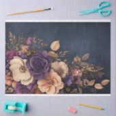 Papier Mousseline Bouquet floral romantique Moody foncé (Artisanat)