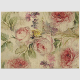Papier Mousseline Bouquet floral vintage Script Ephémère Découpage