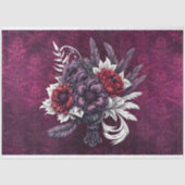 Papier Mousseline Bouquet gothique & Damask 18b Découpage (Recto)