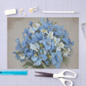 Papier Mousseline Bouquet Iris bleu rustique (Artisanat)