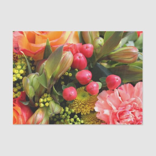 Papier Mousseline Bouquet orange (Recto)