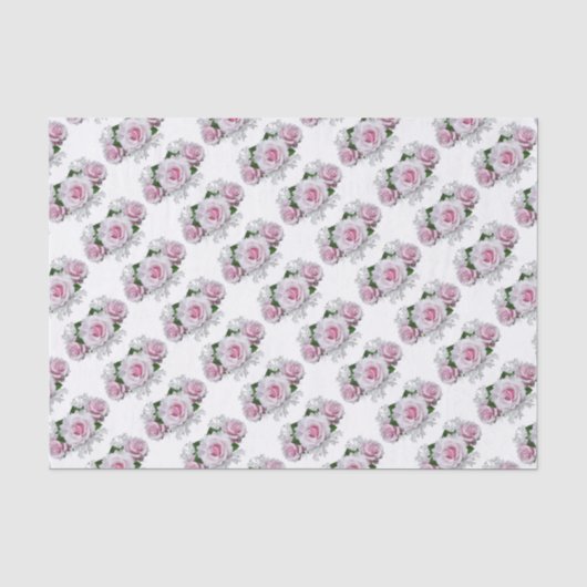 Papier Mousseline Bouquet rose (Recto)