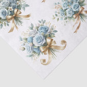 Papier Mousseline Bouquet Rose bleu Clipart Ephémère Découpage (Détail)