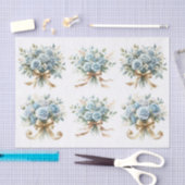 Papier Mousseline Bouquet Rose bleu Clipart Ephémère Découpage (Artisanat)