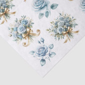 Papier Mousseline Bouquet Rose bleu or Ruban Ephémère Découpage (Détail)