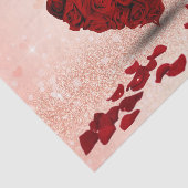 Papier Mousseline Bouquet rose de coeur de Saint-Valentin - papier (Détail)