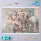 Papier Mousseline Bouquet Rose, Flore Pastel, Romantique (Artisanat)