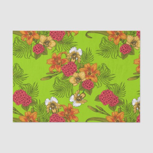 Papier Mousseline Bouquet tropical (Recto)