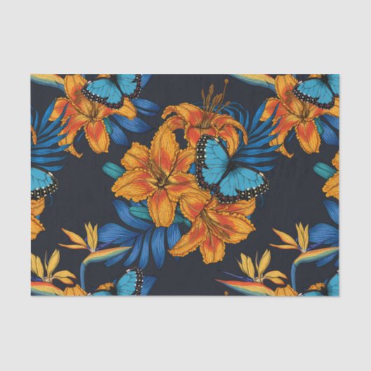 Papier Mousseline Bouquet tropical (Recto)