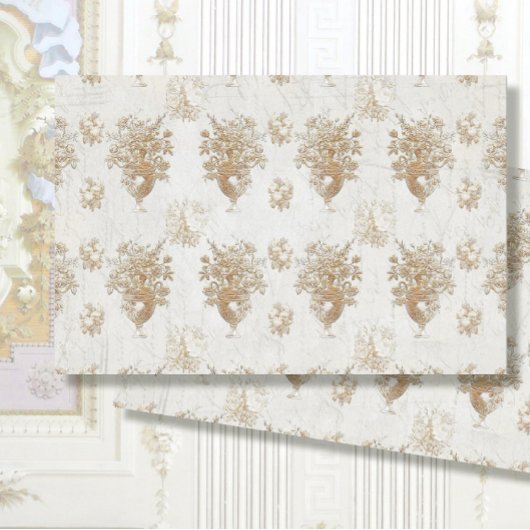 Papier Mousseline Bouquet Vintage Gold Script Découpage