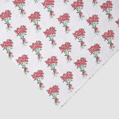 Papier Mousseline Bouquets de roses rouges Texte personnalisé (Détail)