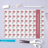 Papier Mousseline Bouquets de roses rouges Texte personnalisé (Artisanat)