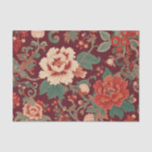 Papier Mousseline Bourgogne Chinoiserie Grandmillenium Toile Floral (Recto)