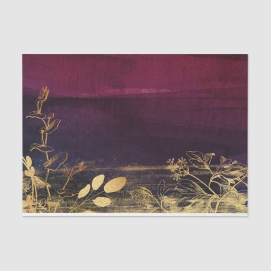 Papier Mousseline Bourgogne et or (Recto)