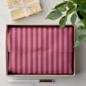 Papier Mousseline Bourgogne et rayures roses chaudes (Cadeau)