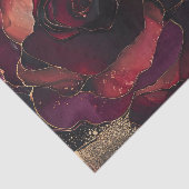 Papier Mousseline Bourgogne Rose Gold Floral (Détail)