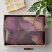 Papier Mousseline Bourgogne Rose Gold Floral (Cadeau)