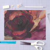 Papier Mousseline Bourgogne Rose Gold Floral (Artisanat)