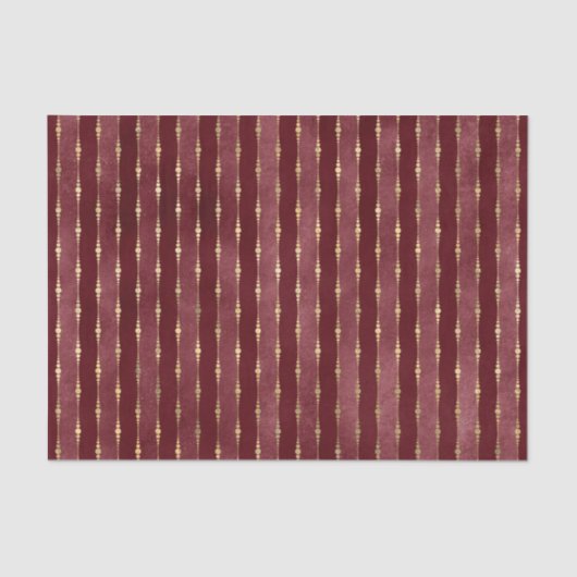 Papier Mousseline Bourgogne victorienne et bande d'or (Recto)