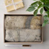 Papier Mousseline Boussole Vintage Horloge Antique (Cadeau)