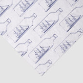 Papier Mousseline Bouteille à la mer bleue (Détail)