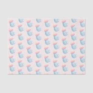 Papier Mousseline Bouteille Bleu & Rose Bébé Motif mignon