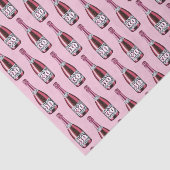 Papier Mousseline Bouteille de champagne rose et Empreinte de léopar (Détail)