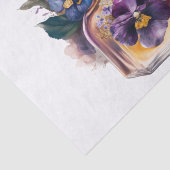 Papier Mousseline Bouteille de parfum et Fleurs de gloire mauve (Détail)