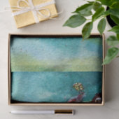 Papier Mousseline BOUTEILLE D'OR EN Aquarelle BLEUE (Cadeau)