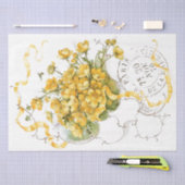 Papier Mousseline Bouteille Fleur Jaune Découpage Postmark Paris (Artisanat)