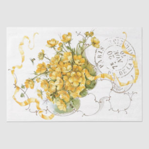 Papier Mousseline Bouteille Fleur Jaune Découpage Postmark Paris