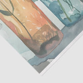 Papier Mousseline Bouteilles d'aquarelle pastel en bouteilles Découp (Détail)